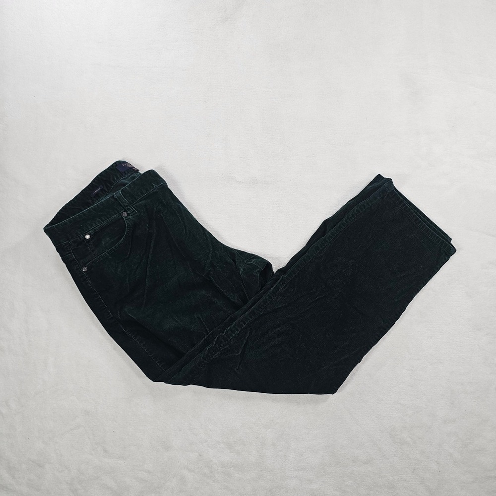 Talbots Corduroy Pants Womens 18WP Green Excellent Heritage Straight Leg Stretch
